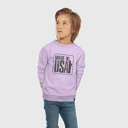 Свитшот хлопковый детский Сделано в США, цвет: лаванда — фото 2