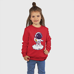 Свитшот хлопковый детский Космонавт с молнией, цвет: красный — фото 2
