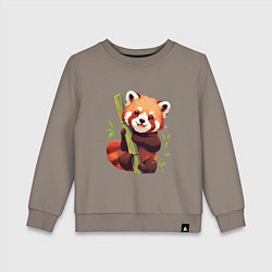 Свитшот хлопковый детский The Red Panda, цвет: утренний латте