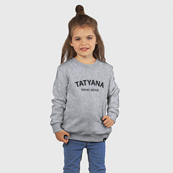 Свитшот хлопковый детский Tatyana never alone - motto, цвет: меланж — фото 2