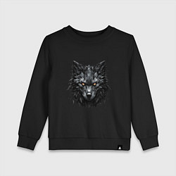 Свитшот хлопковый детский Графитовый волк, цвет: черный