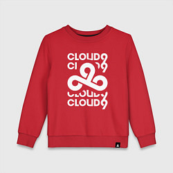 Свитшот хлопковый детский Cloud9 - in logo, цвет: красный