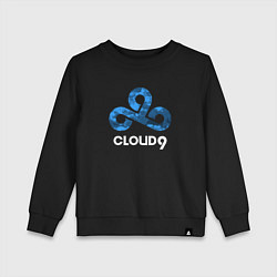 Свитшот хлопковый детский Cloud9 - blue cloud logo, цвет: черный