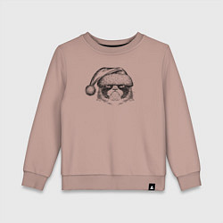 Свитшот хлопковый детский Grumpy cat Santa, цвет: пыльно-розовый