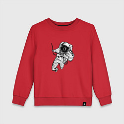 Свитшот хлопковый детский Alone astronaut, цвет: красный