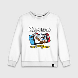 Свитшот хлопковый детский Switch cuphead, цвет: белый