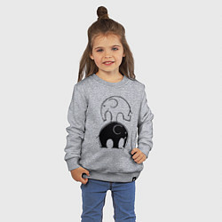 Свитшот хлопковый детский Cute elephants, цвет: меланж — фото 2