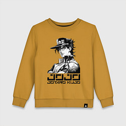 Свитшот хлопковый детский Jotaro Kujo - jojo ai art, цвет: горчичный