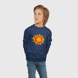 Свитшот хлопковый детский Огненное солнце, цвет: тёмно-синий — фото 2