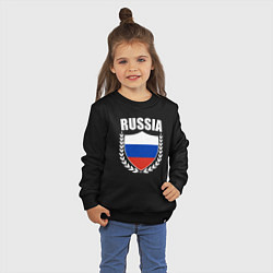 Свитшот хлопковый детский Russian flag, цвет: черный — фото 2