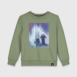 Свитшот хлопковый детский Жизнь с нуля в альтернативном мире, цвет: авокадо