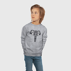 Свитшот хлопковый детский Ethnic elephant, цвет: меланж — фото 2