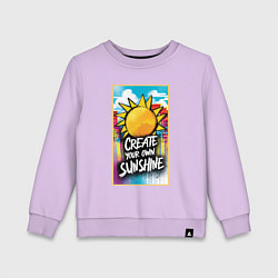 Свитшот хлопковый детский Create your own sunshine, цвет: лаванда