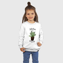 Свитшот хлопковый детский Mother of plants - Папоротник, цвет: белый — фото 2
