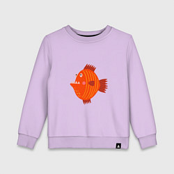 Свитшот хлопковый детский Зубастая рыба, цвет: лаванда