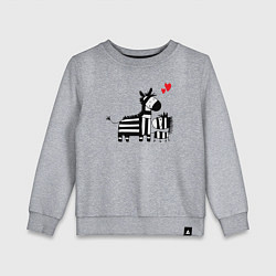 Свитшот хлопковый детский Zebra love, цвет: меланж