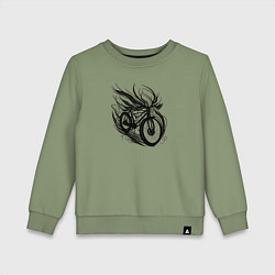 Свитшот хлопковый детский Поток движения, цвет: авокадо