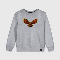 Свитшот хлопковый детский Полёт совы, цвет: меланж