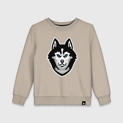 Свитшот хлопковый детский Волчонок, цвет: миндальный