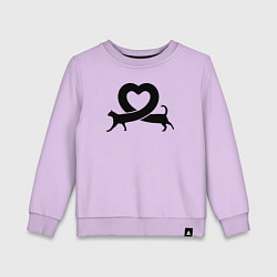 Свитшот хлопковый детский Love cat, цвет: лаванда