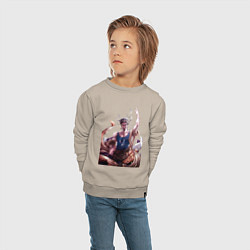 Свитшот хлопковый детский Повесть о конце света Будда, цвет: миндальный — фото 2