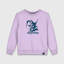 Свитшот хлопковый детский Зловещий шут с жутким лицом, цвет: лаванда