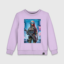 Свитшот хлопковый детский Barbie military - special forces, цвет: лаванда