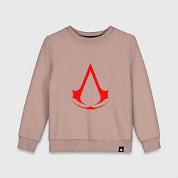 Свитшот хлопковый детский Red logo of assassins, цвет: пыльно-розовый