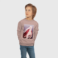 Свитшот хлопковый детский Очень приятно Бог Томоэ Дух-хранитель, цвет: пыльно-розовый — фото 2