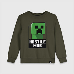 Свитшот хлопковый детский Minecraft hostile mob, цвет: хаки