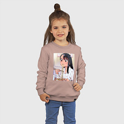 Свитшот хлопковый детский Не издевайся, Нагаторо Хаясэ, цвет: пыльно-розовый — фото 2