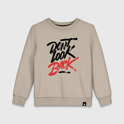 Свитшот хлопковый детский Dont look back, цвет: миндальный