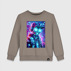 Детский свитшот Minecraft and Cyberpunk collaboration - ai art neo