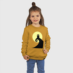 Свитшот хлопковый детский Tardis night, цвет: горчичный — фото 2