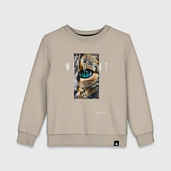 Свитшот хлопковый детский Глаз дикой кошки, цвет: миндальный