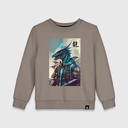 Свитшот хлопковый детский Cool dragon - ai art fantasy, цвет: утренний латте