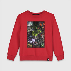 Свитшот хлопковый детский Half life 1 - levels and bosses, цвет: красный