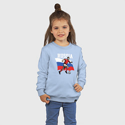 Свитшот хлопковый детский Футболист России, цвет: мягкое небо — фото 2