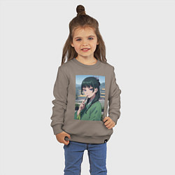 Свитшот хлопковый детский Монолог фармацевта Маомао детектив, цвет: утренний латте — фото 2