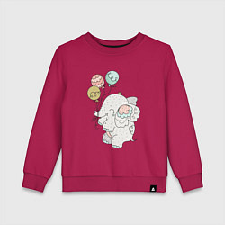 Свитшот хлопковый детский Слоник на шариках, цвет: маджента