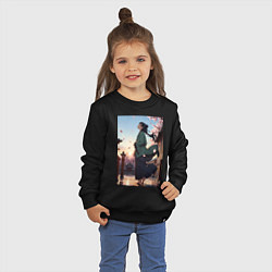 Свитшот хлопковый детский Монолог фармацевта Маомао во дворце, цвет: черный — фото 2