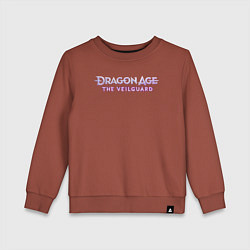 Свитшот хлопковый детский Dragon age the veilguard logo, цвет: кирпичный