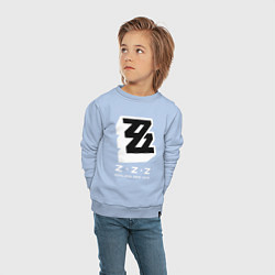 Свитшот хлопковый детский Zenless zone zero лого, цвет: мягкое небо — фото 2
