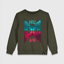 Свитшот хлопковый детский Once human logotype, цвет: хаки