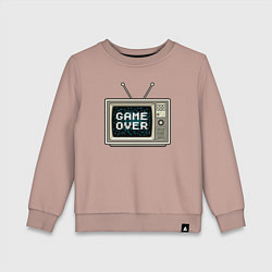 Свитшот хлопковый детский Game over tv, цвет: пыльно-розовый