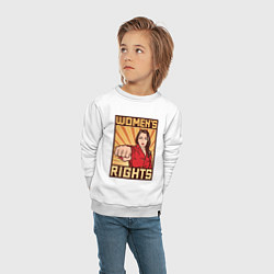 Свитшот хлопковый детский Права женщин, цвет: белый — фото 2
