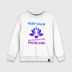 Свитшот хлопковый детский Сохраняй спокойствие, цвет: белый