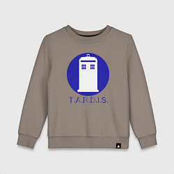 Свитшот хлопковый детский Blue tardis, цвет: утренний латте