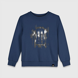 Свитшот хлопковый детский Tardis grey, цвет: тёмно-синий