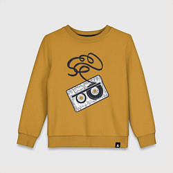 Свитшот хлопковый детский Аудиокассета, цвет: горчичный